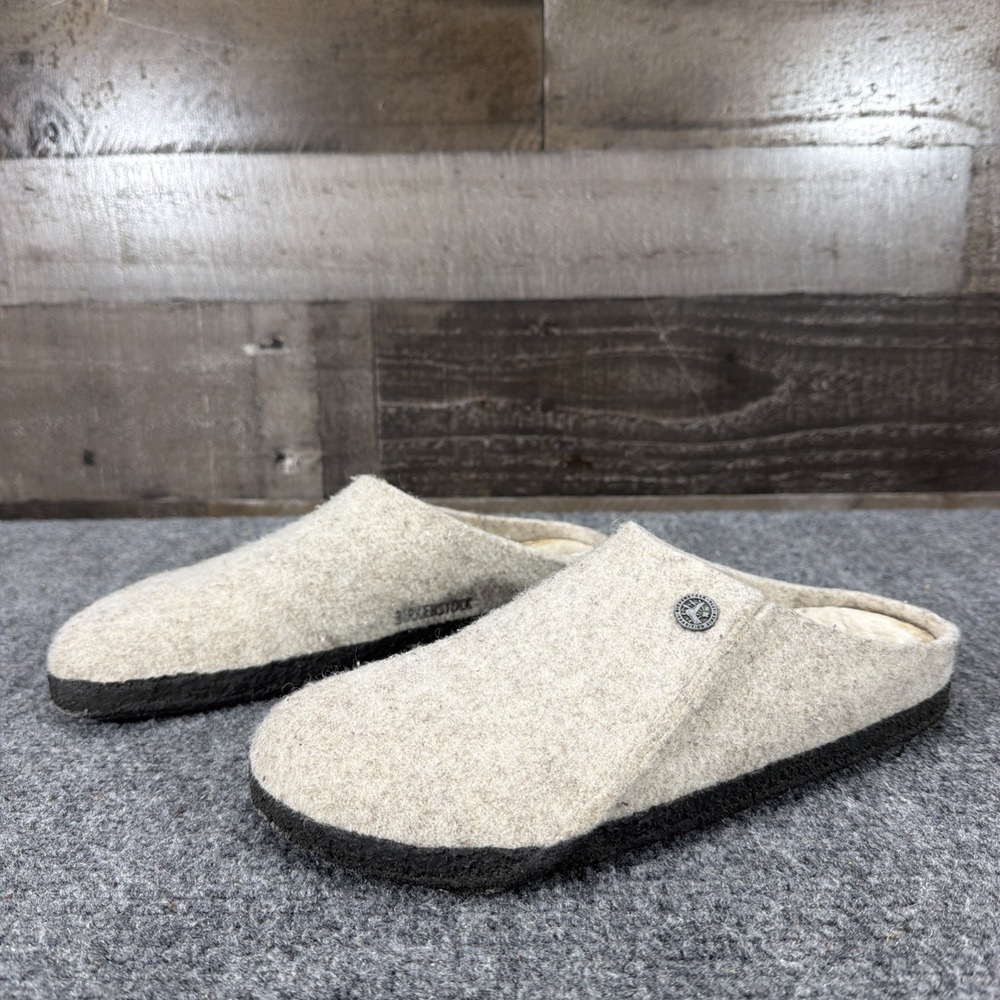 Birkenstock Zermatt Shearling Eggnog Wool Felt Slippers Size 39/L8 M6 Rivet